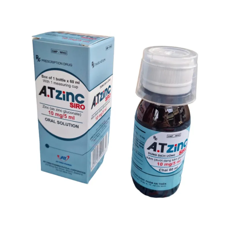 A.T Zinc 10mg/5ml (C/60ml) - Dung Dịch Bổ Sung Kẽm Tăng Cường Miễn Dịch Cho Trẻ Em
